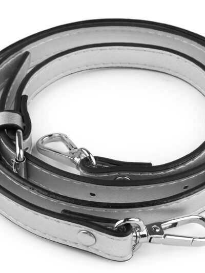Adjustable eco-leather strap 1.5 cm - silver
