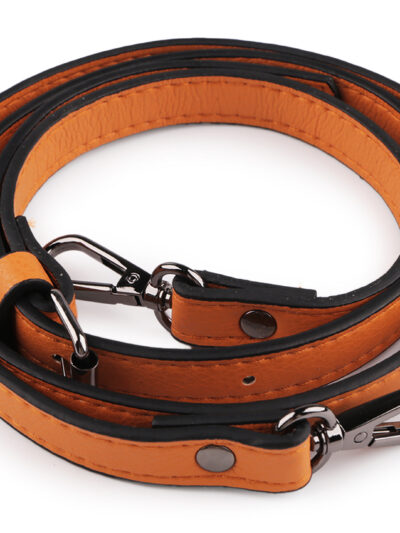 Adjustable Eco Leather Strap 1.5 cm - Orange + Black