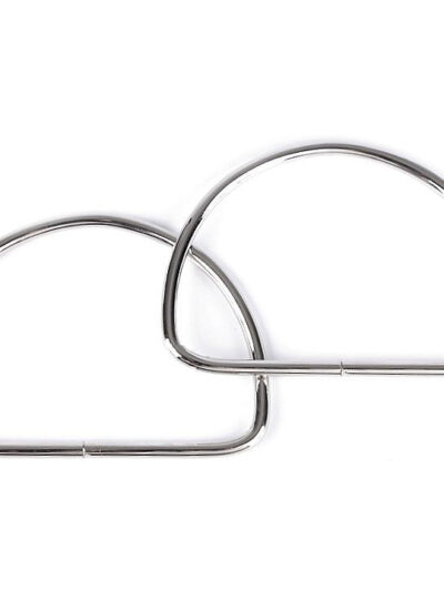 Small Metal Handbag Handles, 7.5x10.7 cm - 2 pcs - Silver