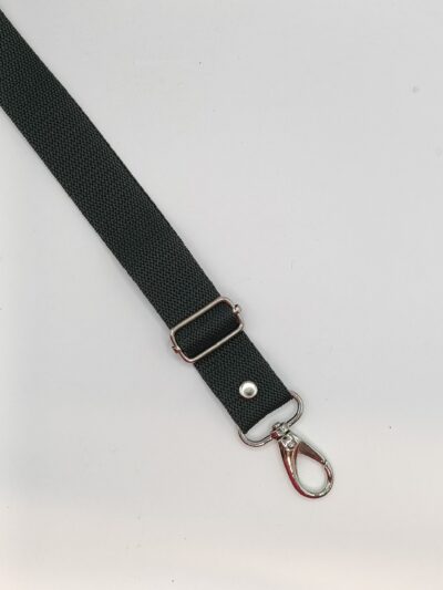 Adjustable textile waist strap 2.5 cm - graphite 80 + silver
