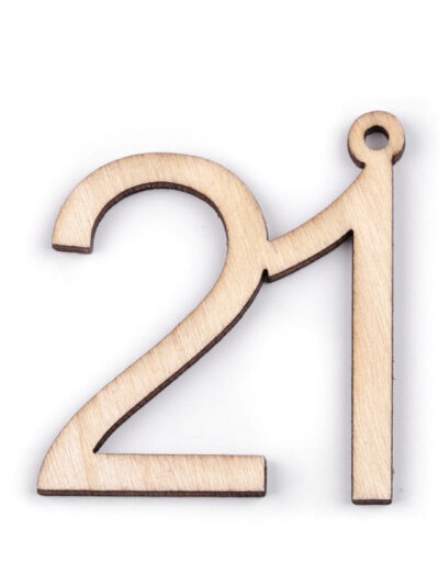 Wooden Hanging Numbers - Number 21