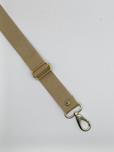 Adjustable Fabric Fanny Pack Strap 2.5 cm - Light Brown 73 + Gold