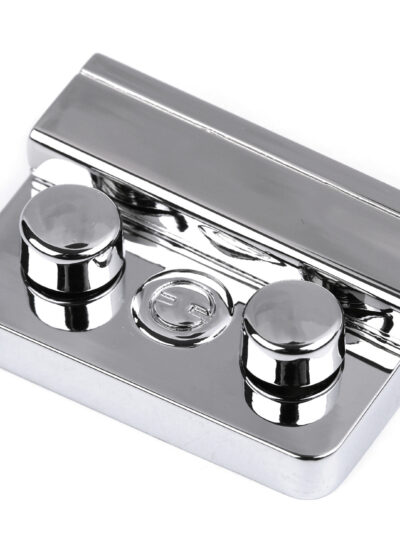 Handbag clasp with screw buttons - silver
