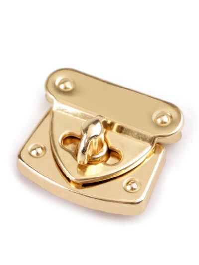 Gold 'small triangle' turn-lock bag clasp with prongs