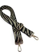 Decorative strap - black and gold zebra - gold hardware