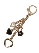 Handbag charm - "heart" keychain - gold