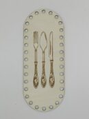 Plywood base, bottom CUTLERY - plain - for polyester cord - oval 10 cm x 25 cm