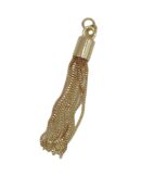 Handbag charm - metal tassel keyring - gold
