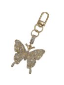 Handbag charm - butterfly keychain - gold