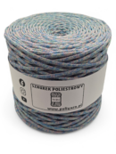 Flat Polyester Cord 5mm Mélange 200m - Light Denim + Candy Pink + Mint