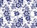 Lining for Messenger Bag and VIKI - navy blue flowers on white background