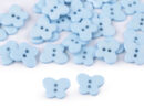 Decorative plastic butterfly button - blue
