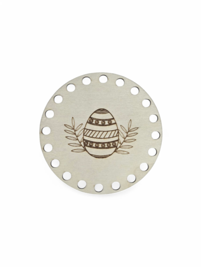 Base, plywood bottom for polyester cord (for Easter basket from YouTube) - Easter egg without text - circle 12.5 cm