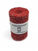 3 mm Flat Polyester Cord GLITTER - Red + Silver
