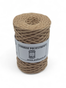 Flat polyester cord 3mm GLITTER - cookie + gold