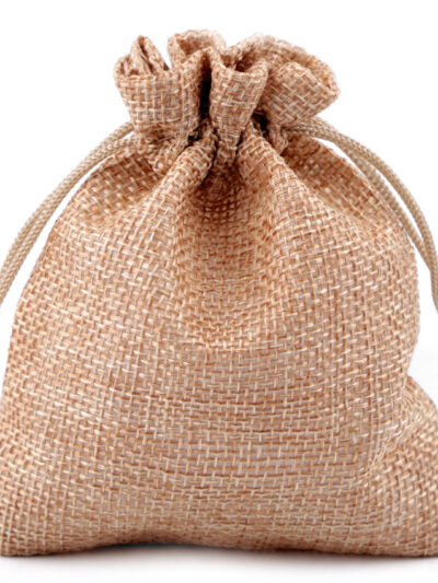 Gift bag 10x12cm jute imitation - natural brown