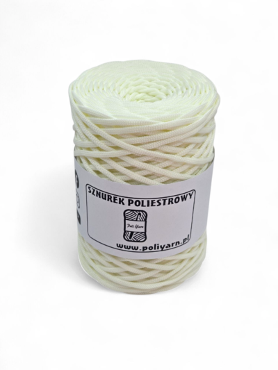 Flat polyester cord 3 mm - cream