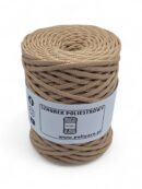 Flat Polyester Cord 5 mm GLITTER - Cookie + Gold