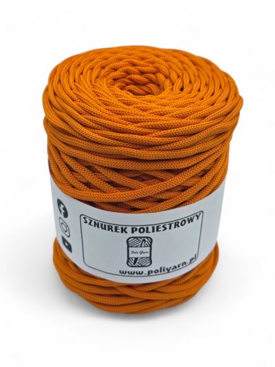 Flat polyester cord 5 mm - orange
