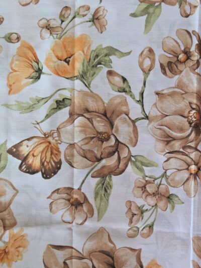 COCO bag lining - brown-red flowers