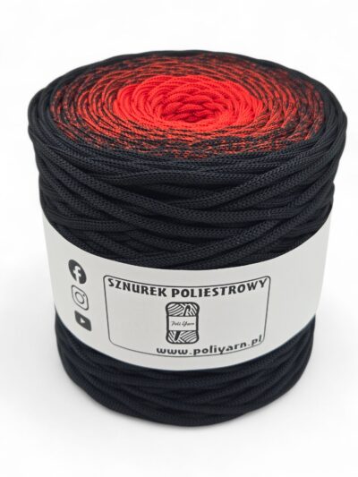 Flat polyester cord 5 mm ombre - 200 m - fuchsia + ultraviolet (Kopia)