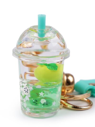 Green Cup Decorative Keychain with Bell
