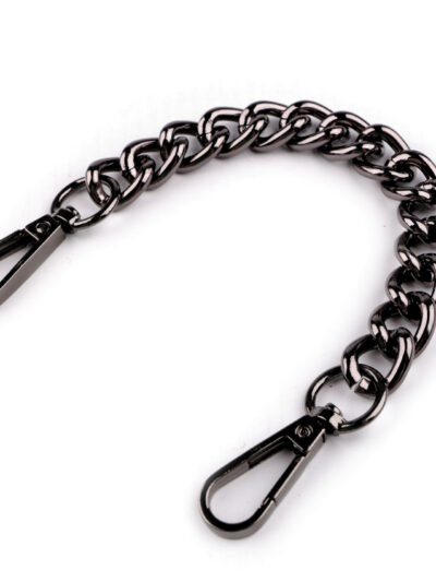 Bag Chain Handle with Snap Hook, 25 cm - Wide - Black