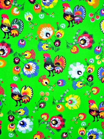 Fabric, lining material 50 x 80 cm - green folklore