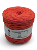 Sznurek poliestrowy płaski 5 mm melanż 200 m - pomarańcz + fuksja