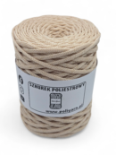 Flat Polyester Cord 5 mm GLITTER - Creamy Pink + Gold