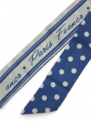 Handbag Scarf - Navy Blue with White Polka Dots