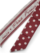 Handbag Scarf - Wine with White Polka Dots