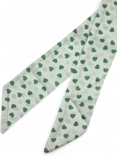 Handbag Scarf - Green Hearts