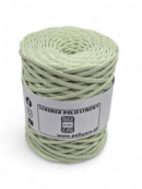 Flat polyester cord 5 mm GLITTER - aloe + silver