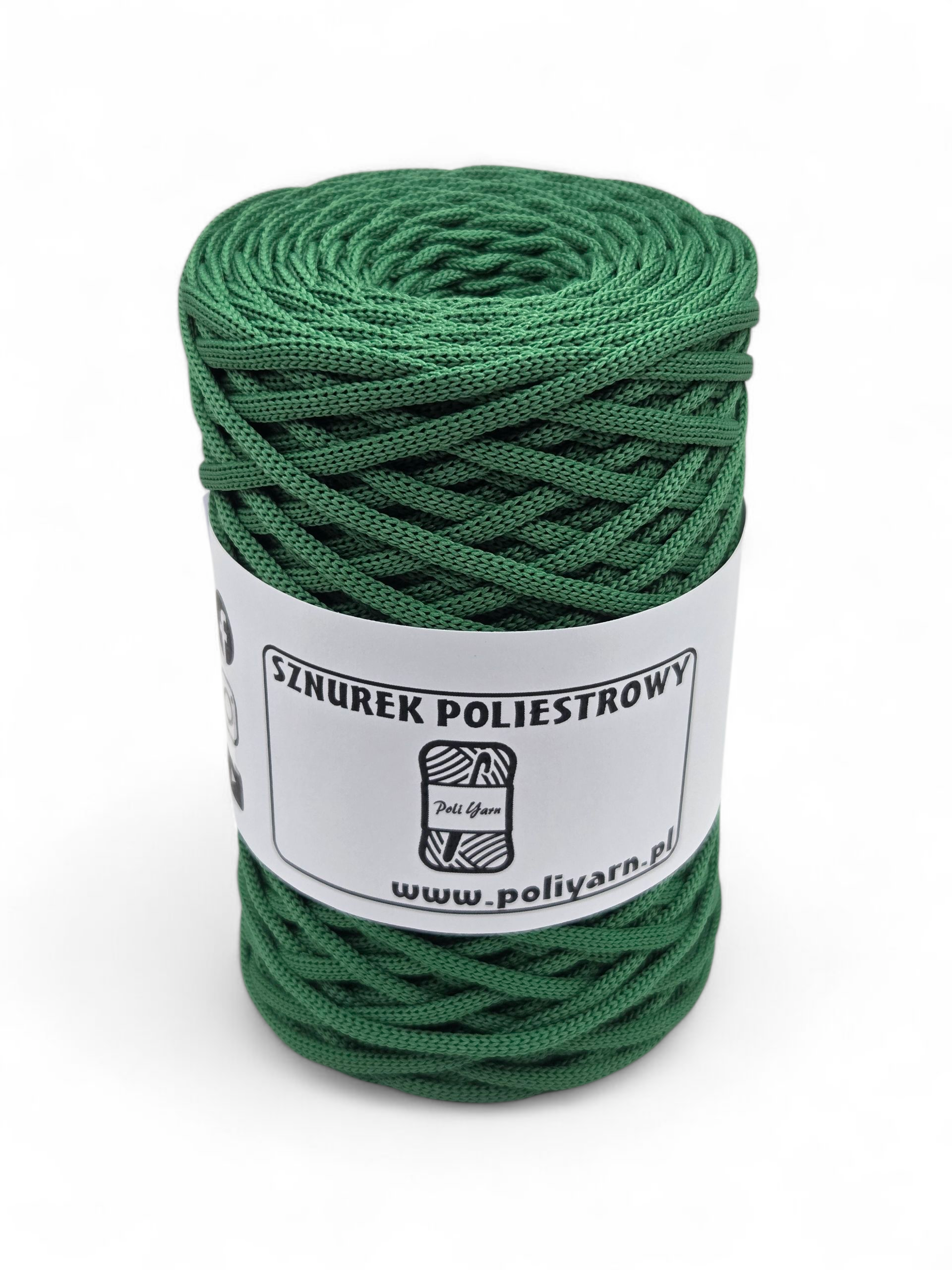 Sznurek poliestrowy płaski 3 mm - zieleń Gucci