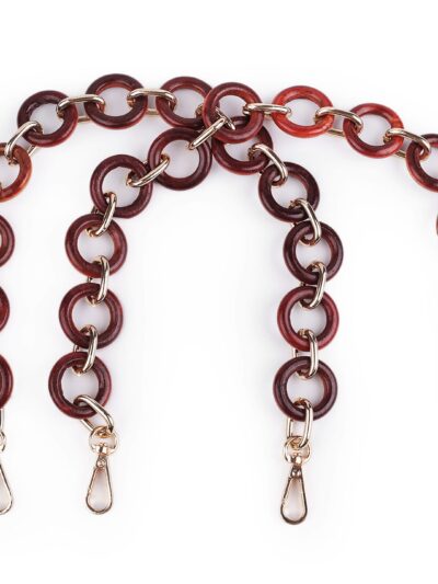 Handbag Chain Handle, Metal+Wood, 50 cm - 1 pc - Burgundy