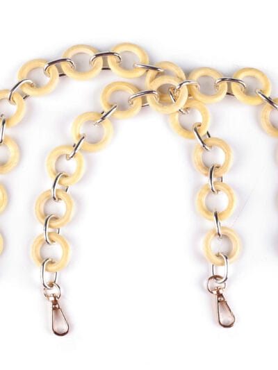 Chain-handle for bag metal+wood 50 cm - 1 pc - natural light