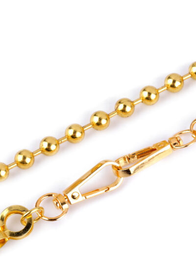 120 cm Ball Bag Chain with Snap Hooks - Yellow Gold