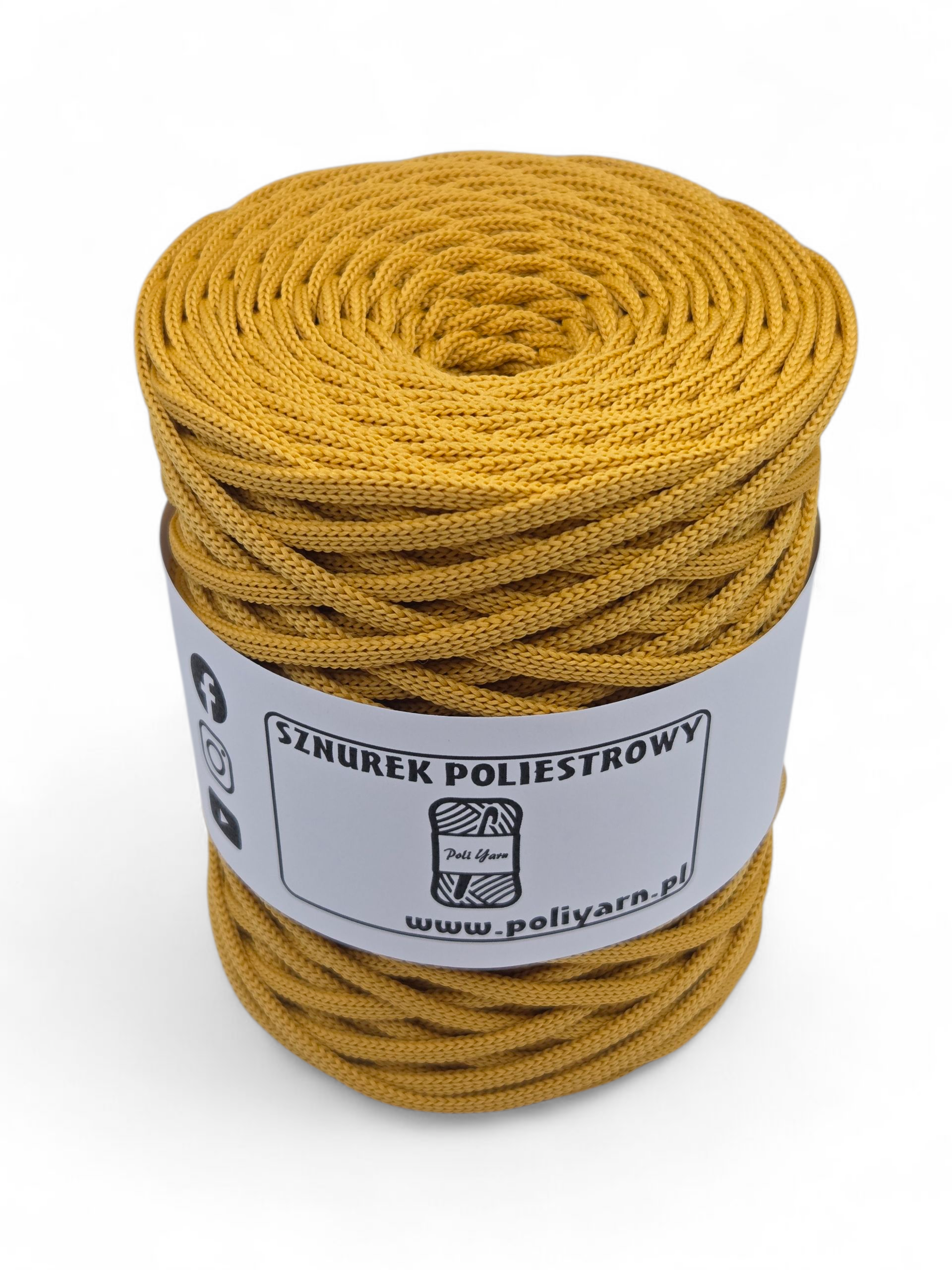 Flat polyester cord 5 mm - amber