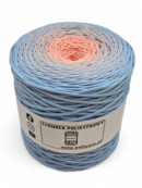 Flat polyester cord 3 mm ombre - 300 m - pale pink + light blue