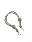 Łańcuszek-rączka do torebki z kryształkami - 36 cm - srebrny