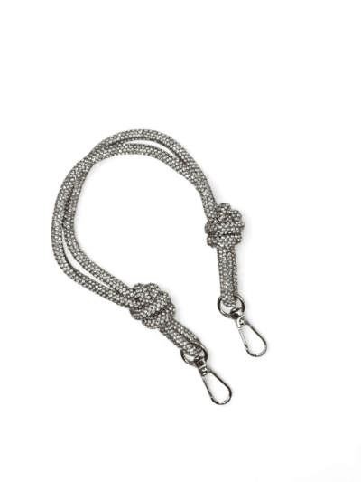 Crystal Chain Bag Handle - 36 cm - Silver