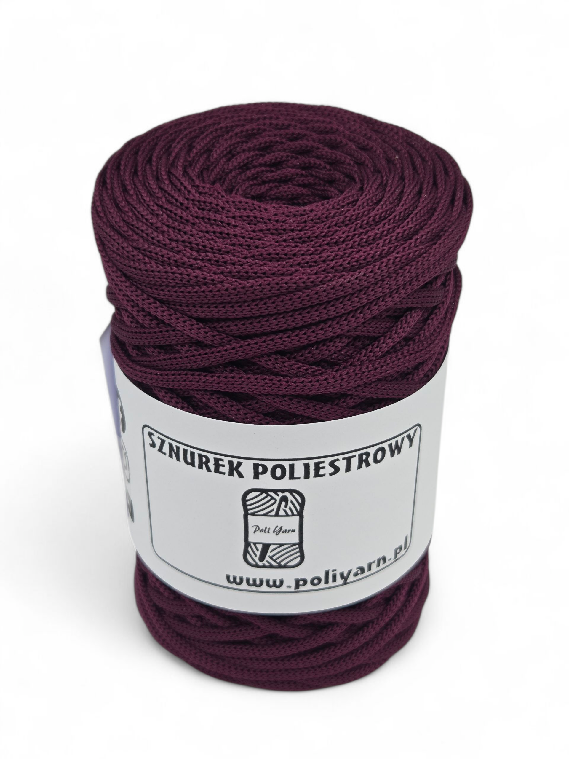 Flat polyester cord 3 mm - plum