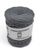 Sznurek poliestrowy płaski 5 mm GLITTER - ciemny szary + złoto