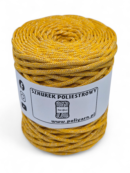 Sznurek poliestrowy płaski 5 mm GLITTER - mango + złoto
