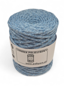 Flat polyester cord 5 mm GLITTER - light blue + blue