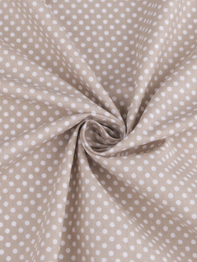 Bag lining "diagonal herringbone" - polka dots on beige background