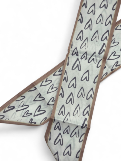 Handbag Scarf - Beige with Hearts