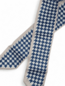 White and Navy Bag Scarf