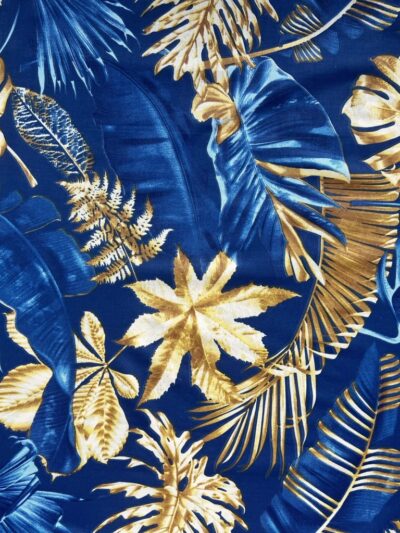 COCO Handbag Lining - Yellow-Blue Monstera